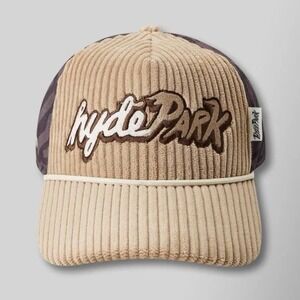 Hyde Park Corduroy Rope Trucker Hat Smashed The Weekend Black Sand NWT